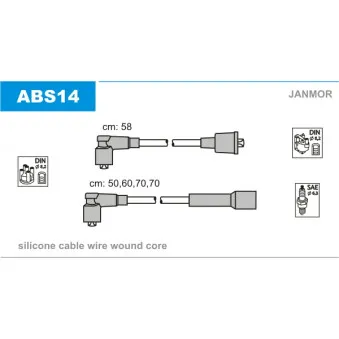 Kit de câbles d'allumage JANMOR ABS14