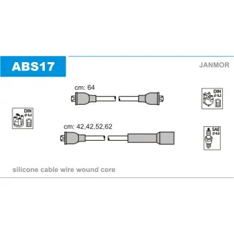 Kit de câbles d'allumage JANMOR ABS17