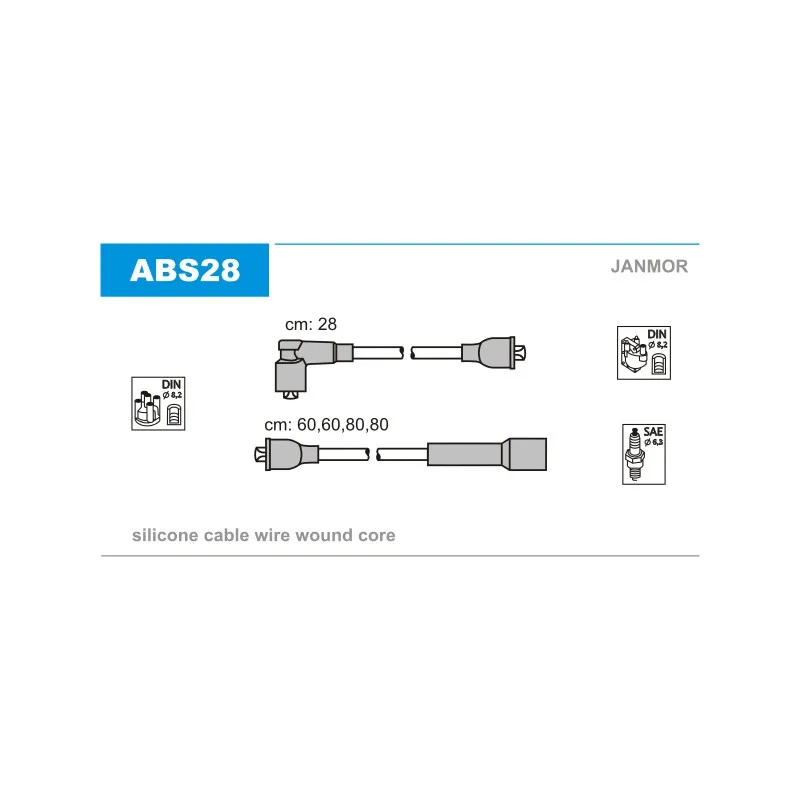 Kit de câbles d'allumage JANMOR ABS28