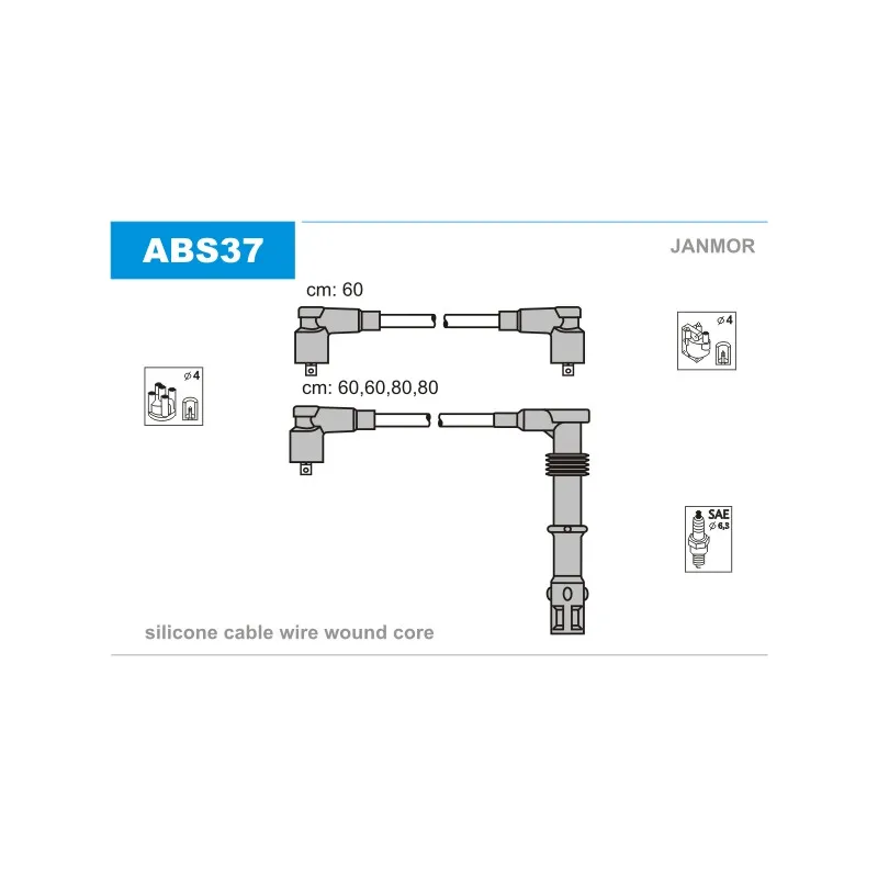 Kit de câbles d'allumage JANMOR ABS37