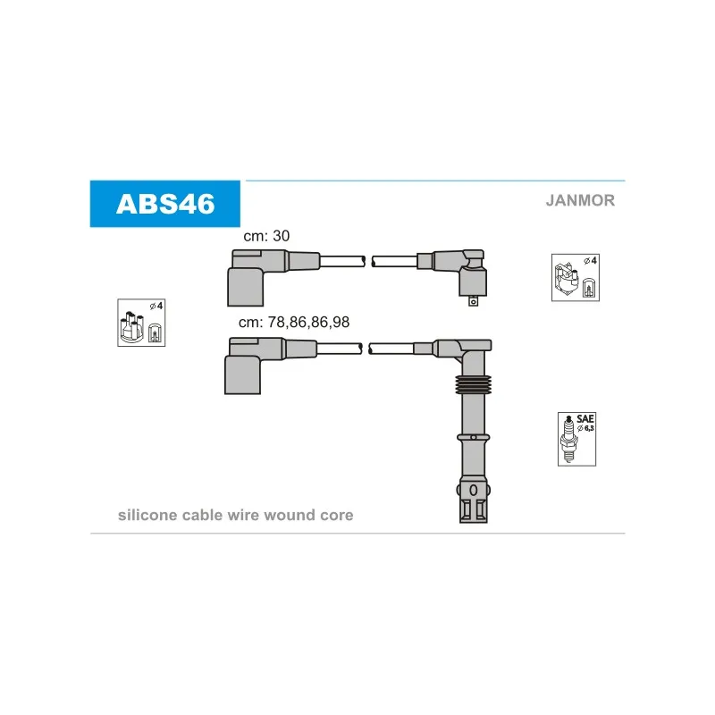 Kit de câbles d'allumage JANMOR ABS46