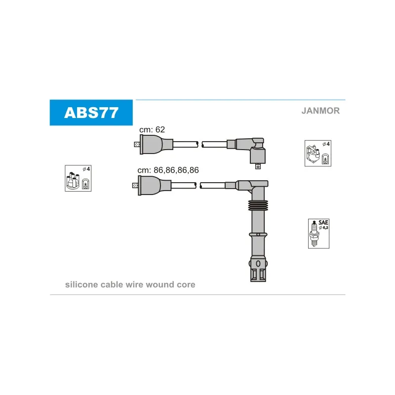 Kit de câbles d'allumage JANMOR ABS77