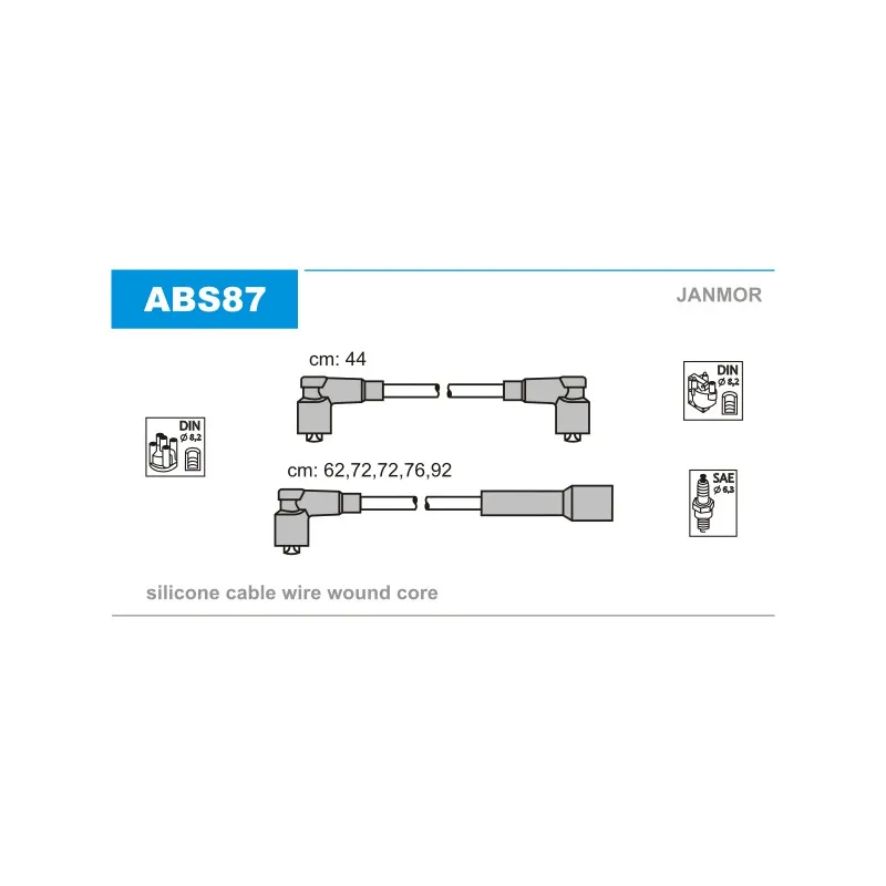 Kit de câbles d'allumage JANMOR ABS87