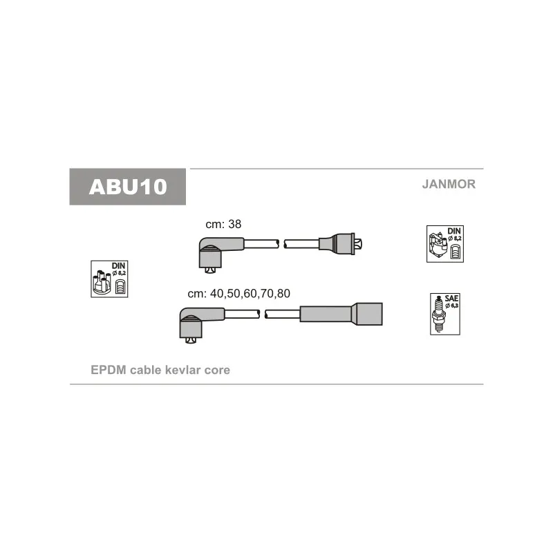 Kit de câbles d'allumage JANMOR ABU10