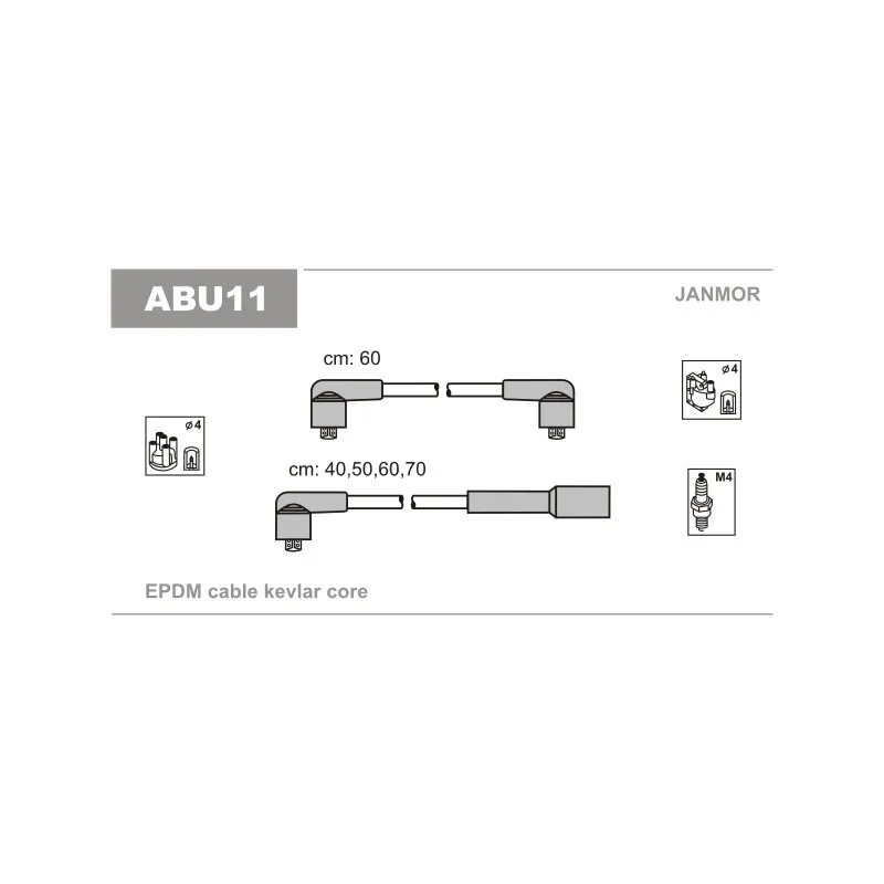 Kit de câbles d'allumage JANMOR ABU11