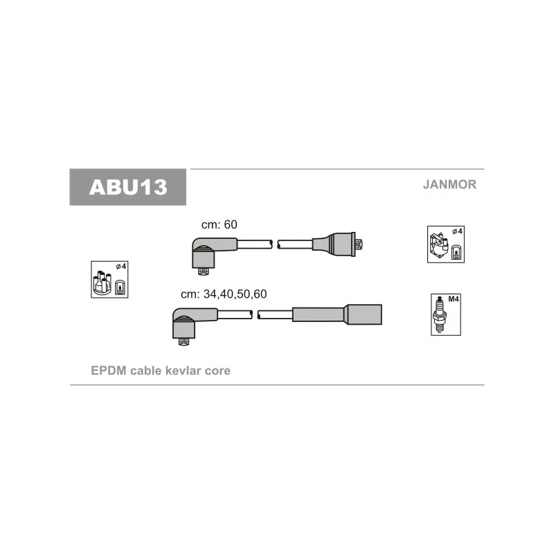 Kit de câbles d'allumage JANMOR ABU13