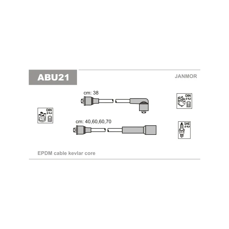 Kit de câbles d'allumage JANMOR ABU21