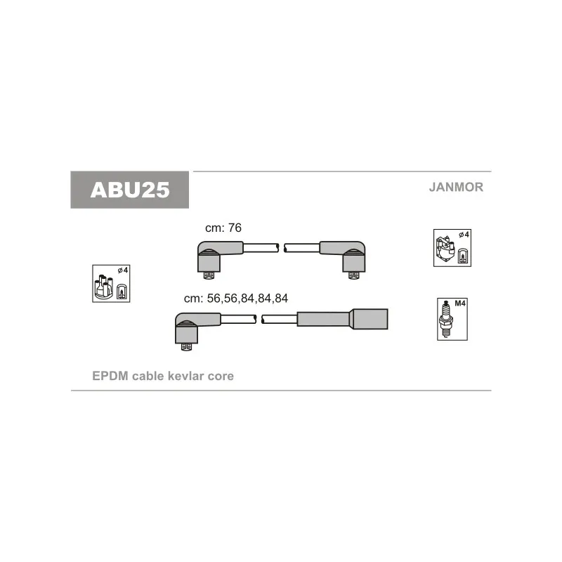 Kit de câbles d'allumage JANMOR ABU25