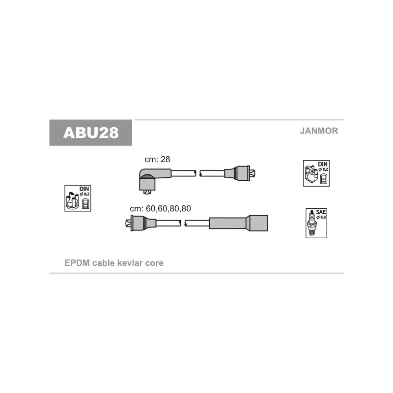 Kit de câbles d'allumage JANMOR ABU28