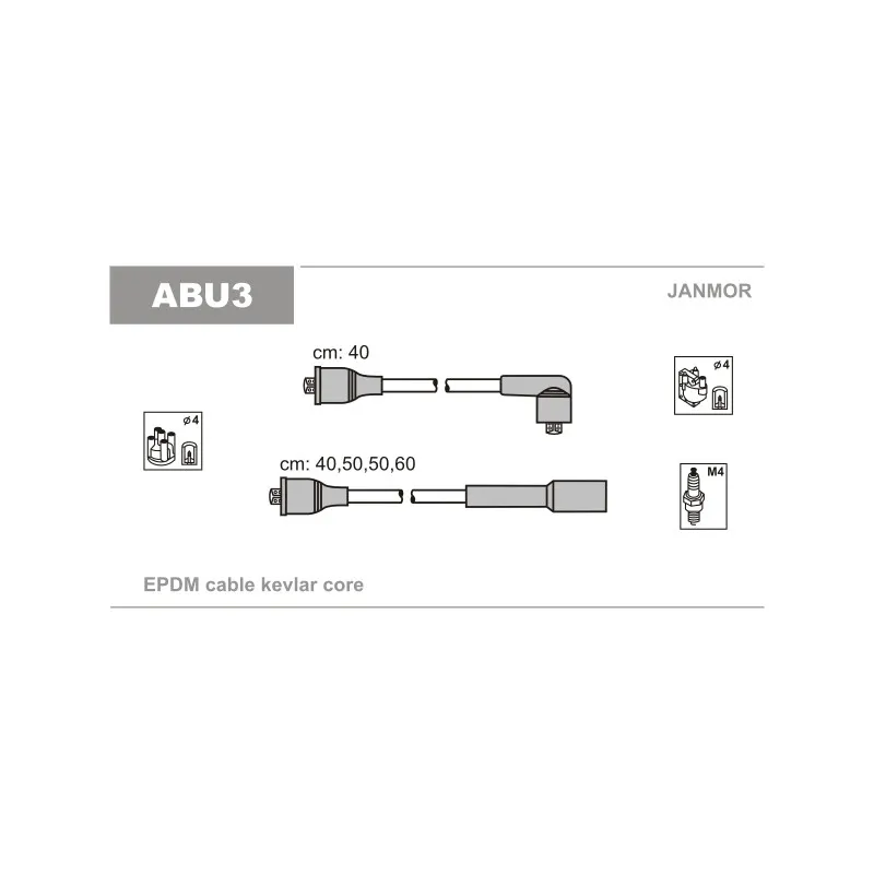 Kit de câbles d'allumage JANMOR ABU3