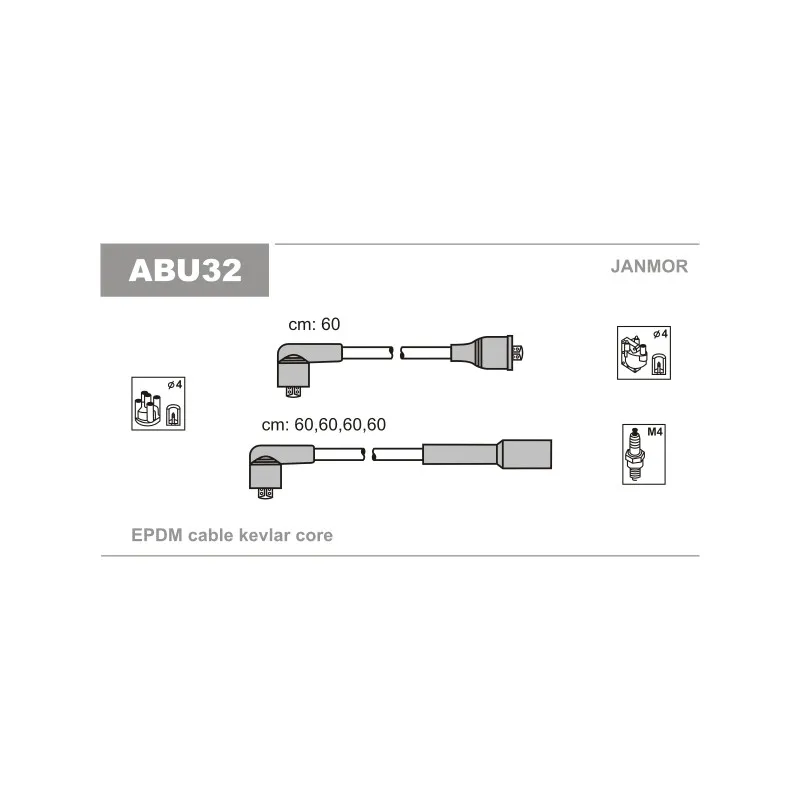 Kit de câbles d'allumage JANMOR ABU32