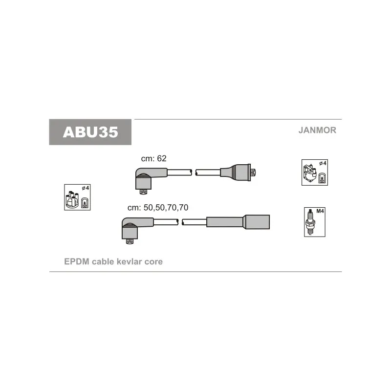 Kit de câbles d'allumage JANMOR ABU35
