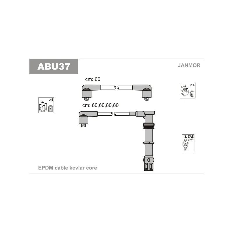 Kit de câbles d'allumage JANMOR ABU37