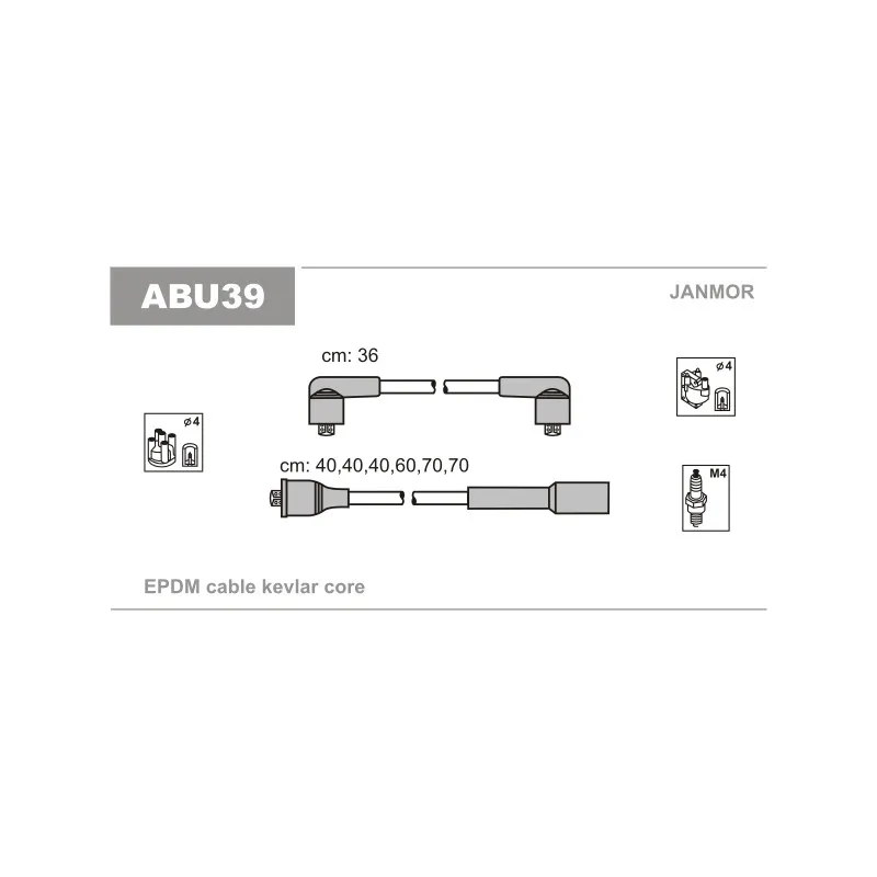 Kit de câbles d'allumage JANMOR ABU39
