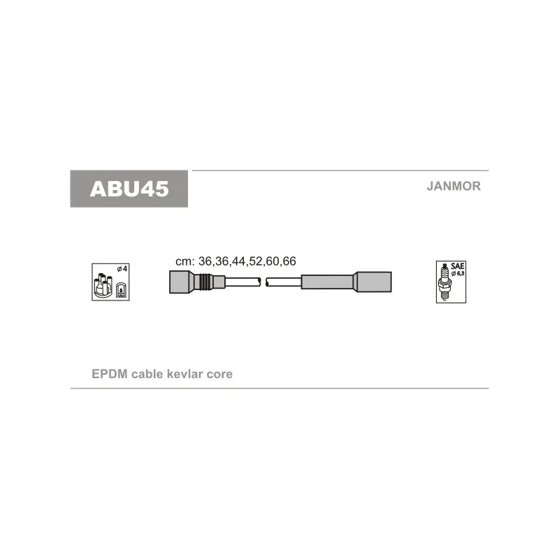 Kit de câbles d'allumage JANMOR ABU45