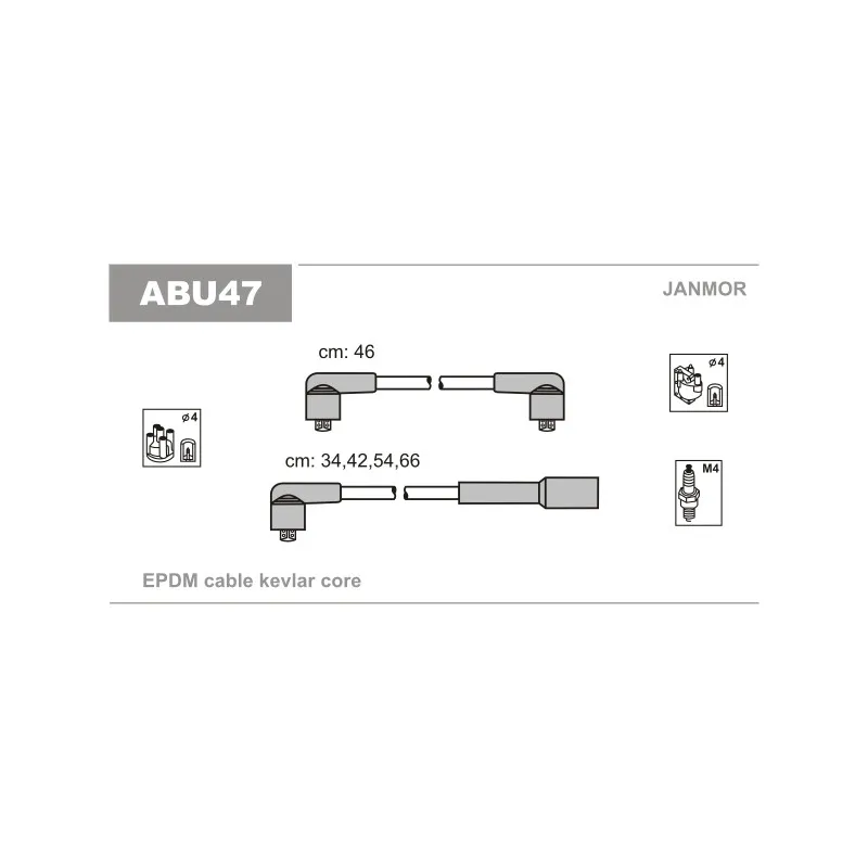 Kit de câbles d'allumage JANMOR ABU47