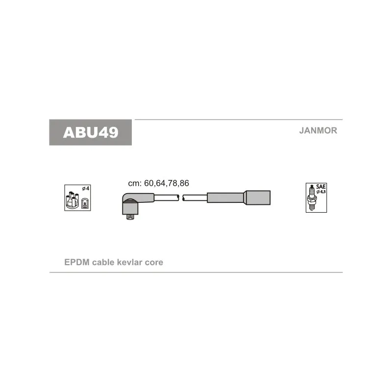 Kit de câbles d'allumage JANMOR ABU49