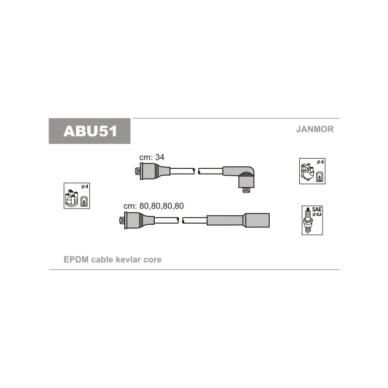 Kit de câbles d'allumage JANMOR ABU51