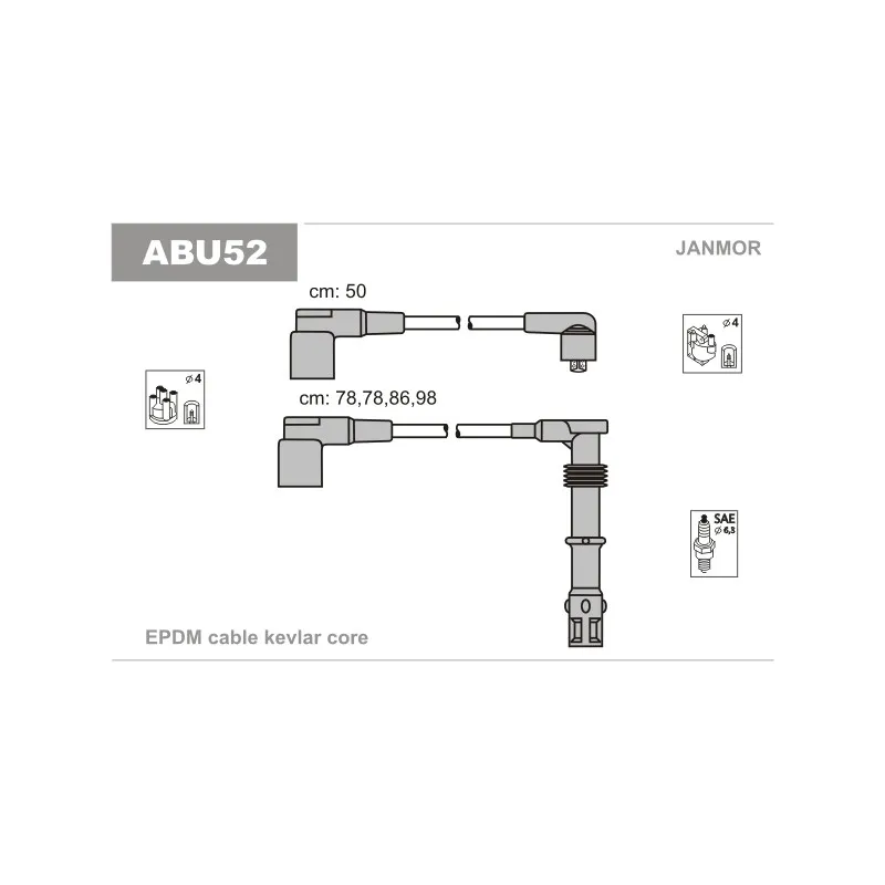 Kit de câbles d'allumage JANMOR ABU52