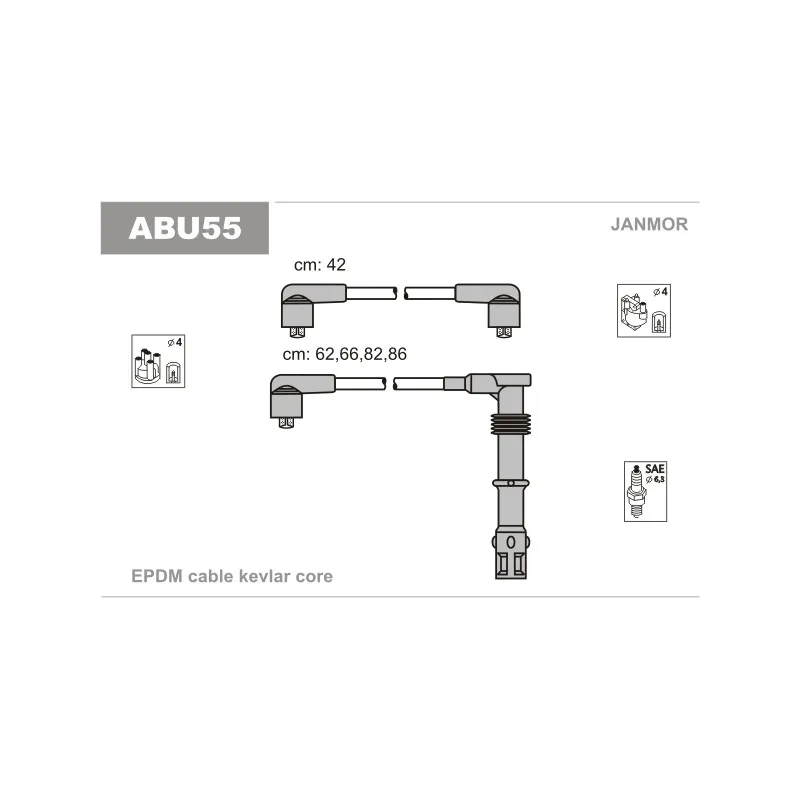 Kit de câbles d'allumage JANMOR ABU55