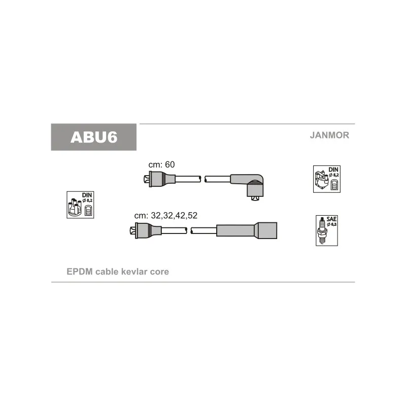 Kit de câbles d'allumage JANMOR ABU6