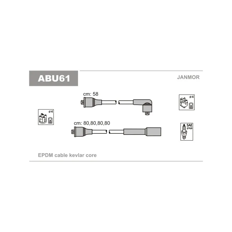 Kit de câbles d'allumage JANMOR ABU61