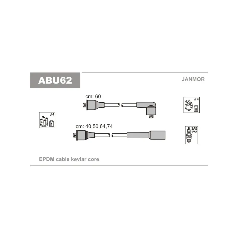 Kit de câbles d'allumage JANMOR ABU62