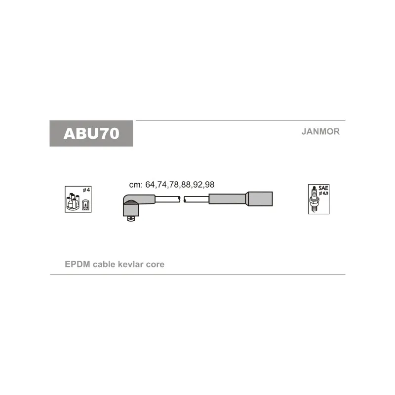 Kit de câbles d'allumage JANMOR ABU70