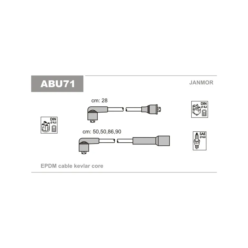 Kit de câbles d'allumage JANMOR ABU71
