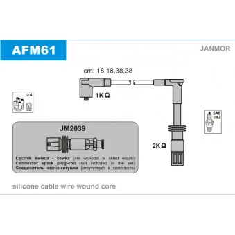 Kit de câbles d'allumage JANMOR AFM61