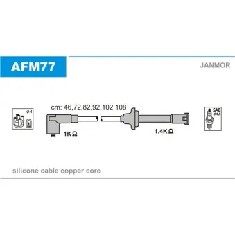 Kit de câbles d'allumage JANMOR AFM77