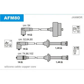 Kit de câbles d'allumage JANMOR AFM80