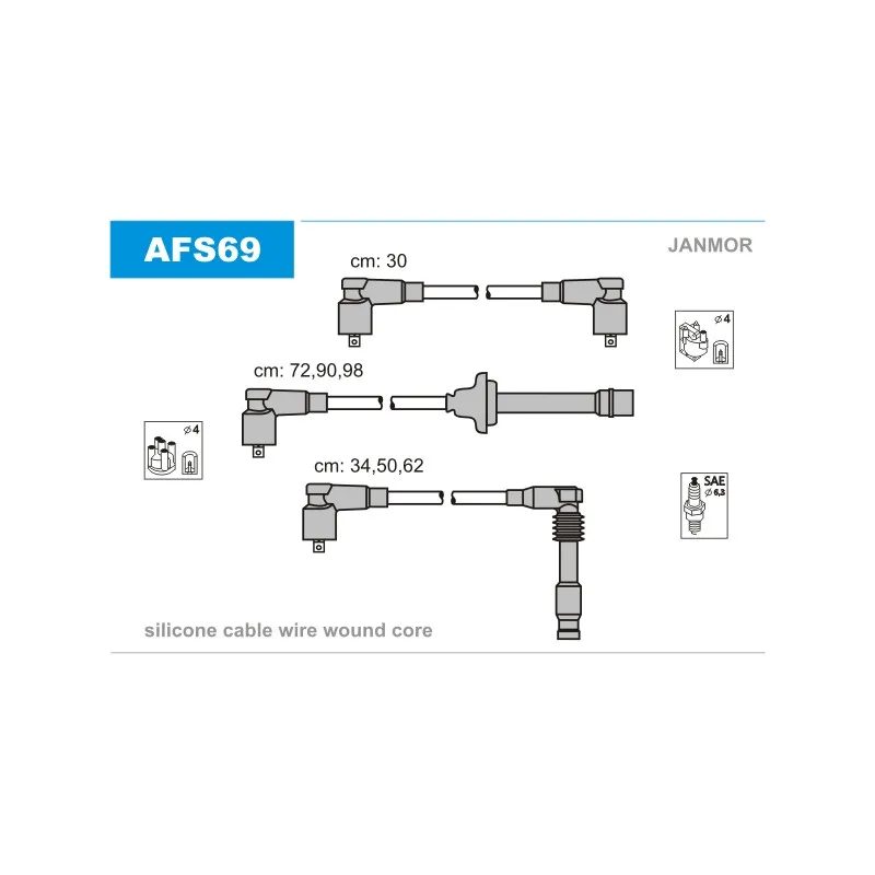 Kit de câbles d'allumage JANMOR AFS69