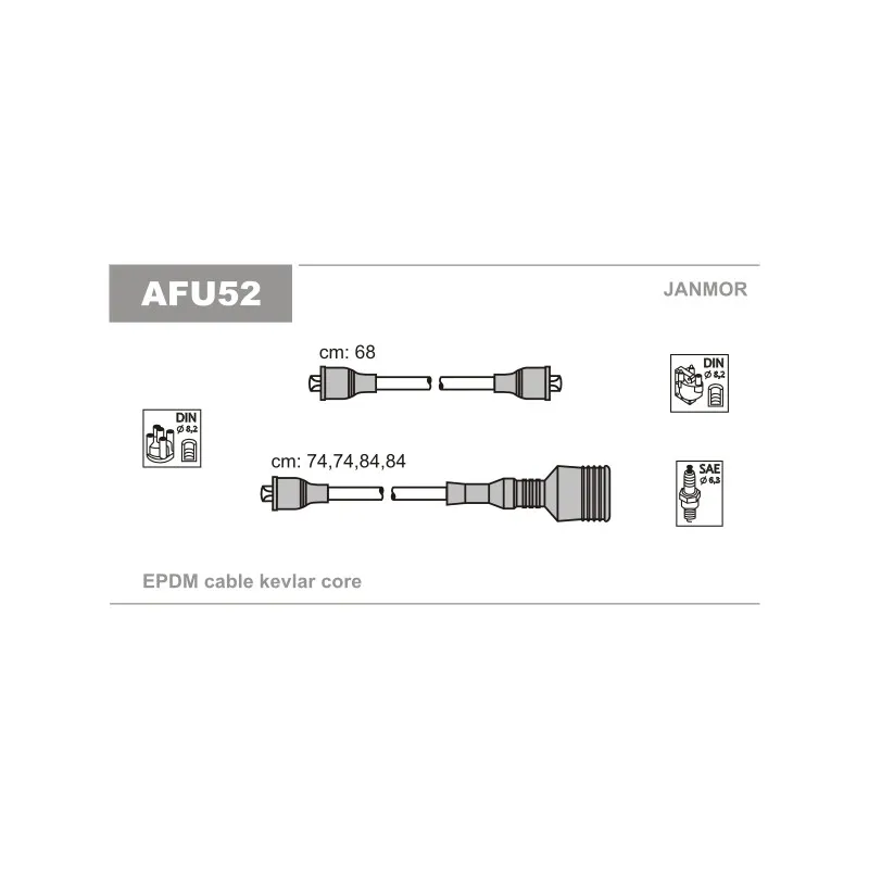 Kit de câbles d'allumage JANMOR AFU52