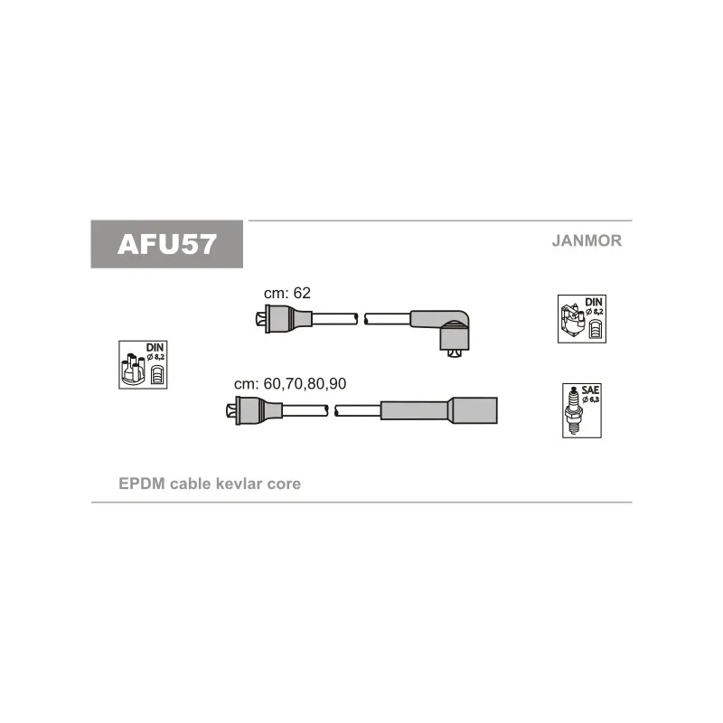 Kit de câbles d'allumage JANMOR AFU57