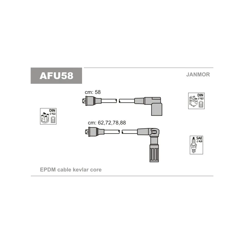 Kit de câbles d'allumage JANMOR AFU58