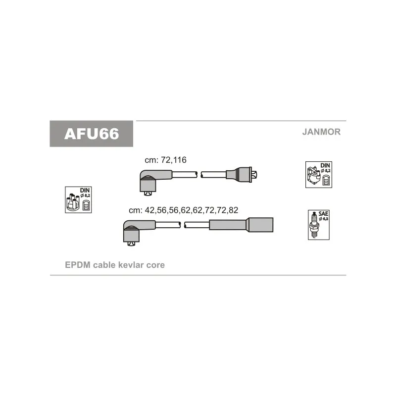 Kit de câbles d'allumage JANMOR AFU66