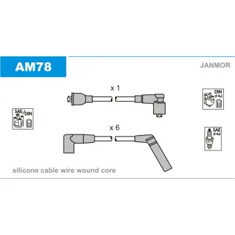 Kit de câbles d'allumage JANMOR AM78