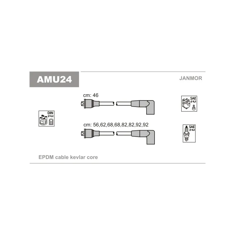 Kit de câbles d'allumage JANMOR AMU24
