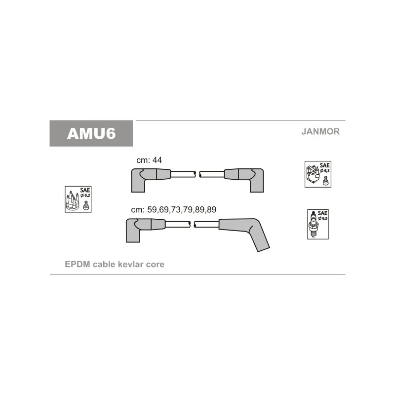 Kit de câbles d'allumage JANMOR AMU6