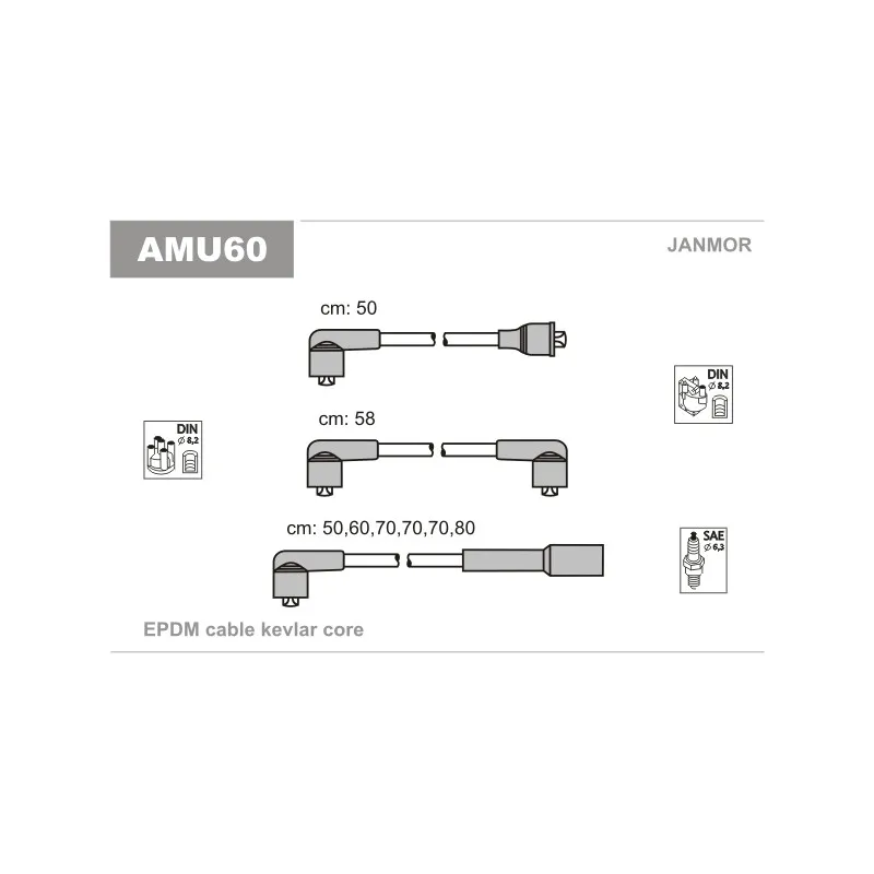 Kit de câbles d'allumage JANMOR AMU60