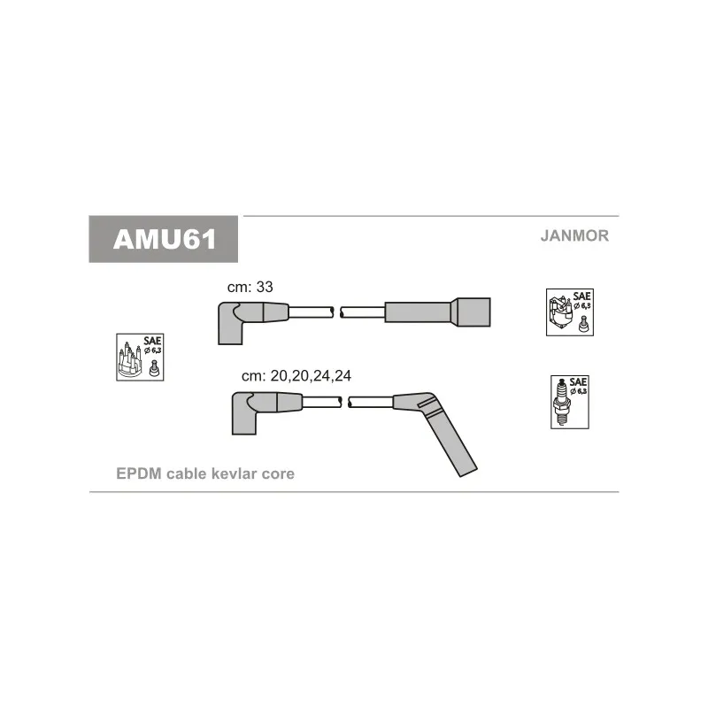 Kit de câbles d'allumage JANMOR AMU61