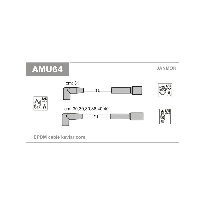 Kit de câbles d'allumage JANMOR AMU64