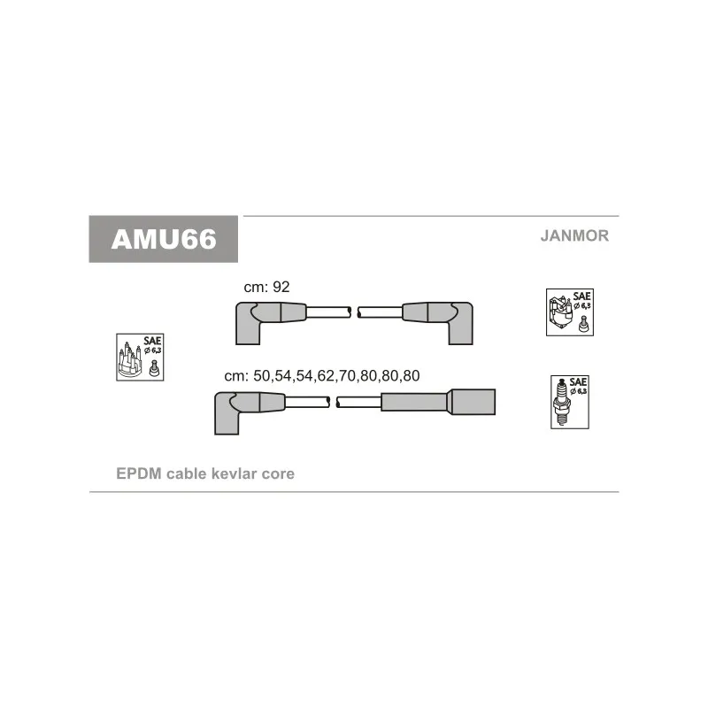 Kit de câbles d'allumage JANMOR AMU66