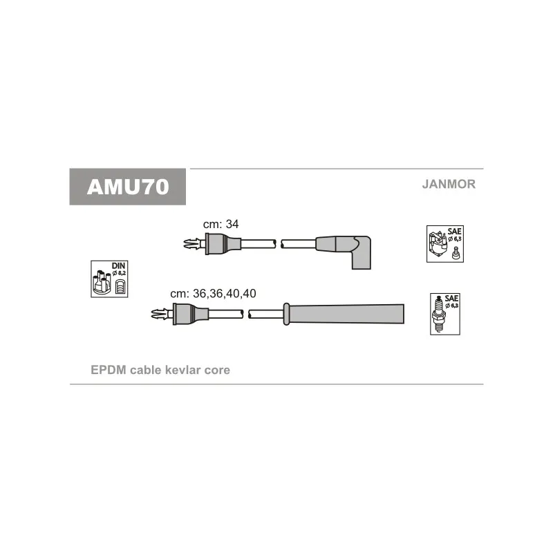Kit de câbles d'allumage JANMOR AMU70