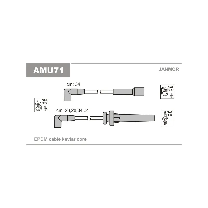 Kit de câbles d'allumage JANMOR AMU71