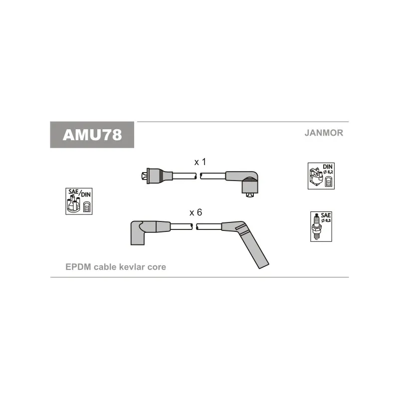 Kit de câbles d'allumage JANMOR AMU78