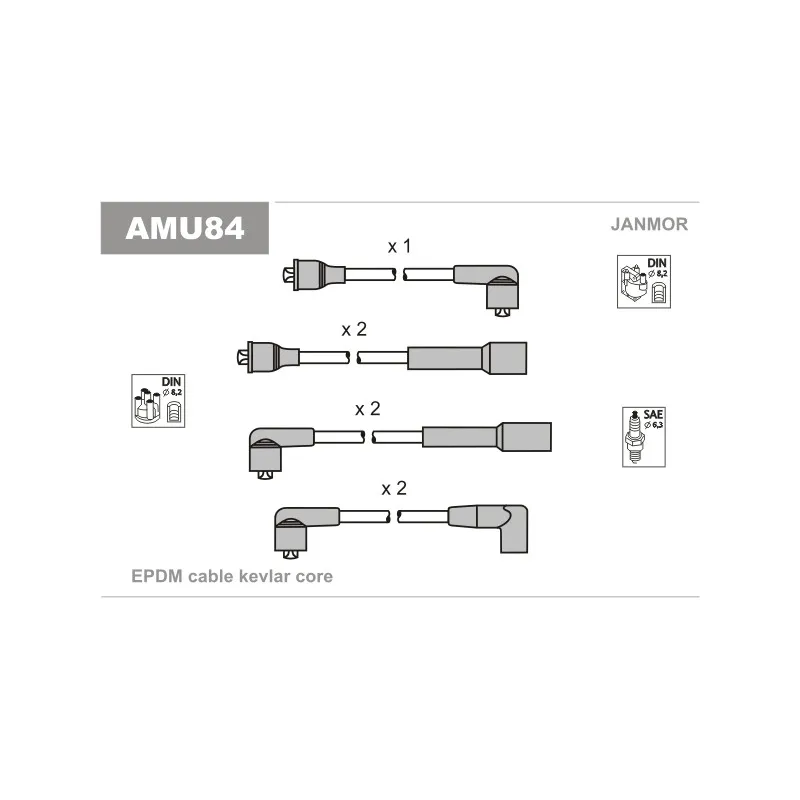 Kit de câbles d'allumage JANMOR AMU84