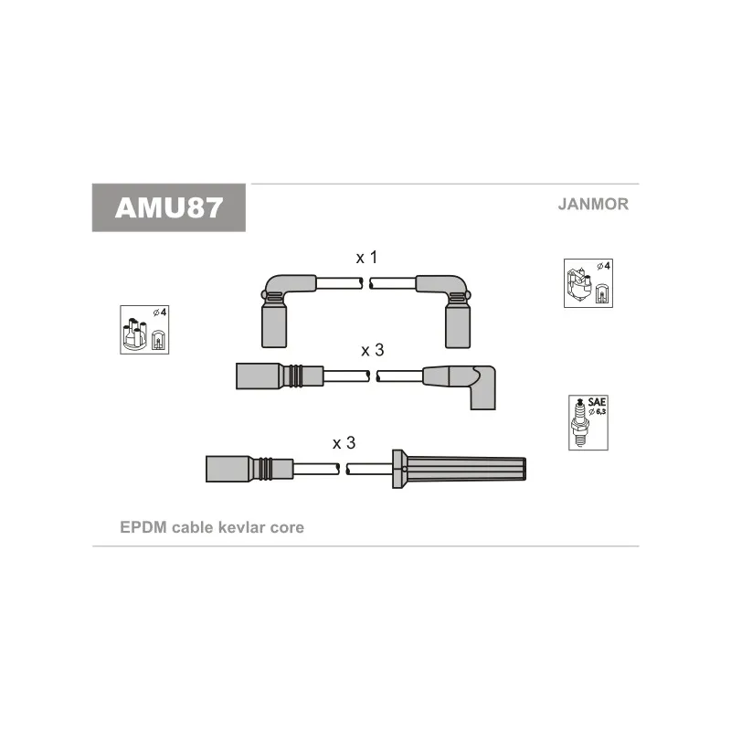 Kit de câbles d'allumage JANMOR AMU87