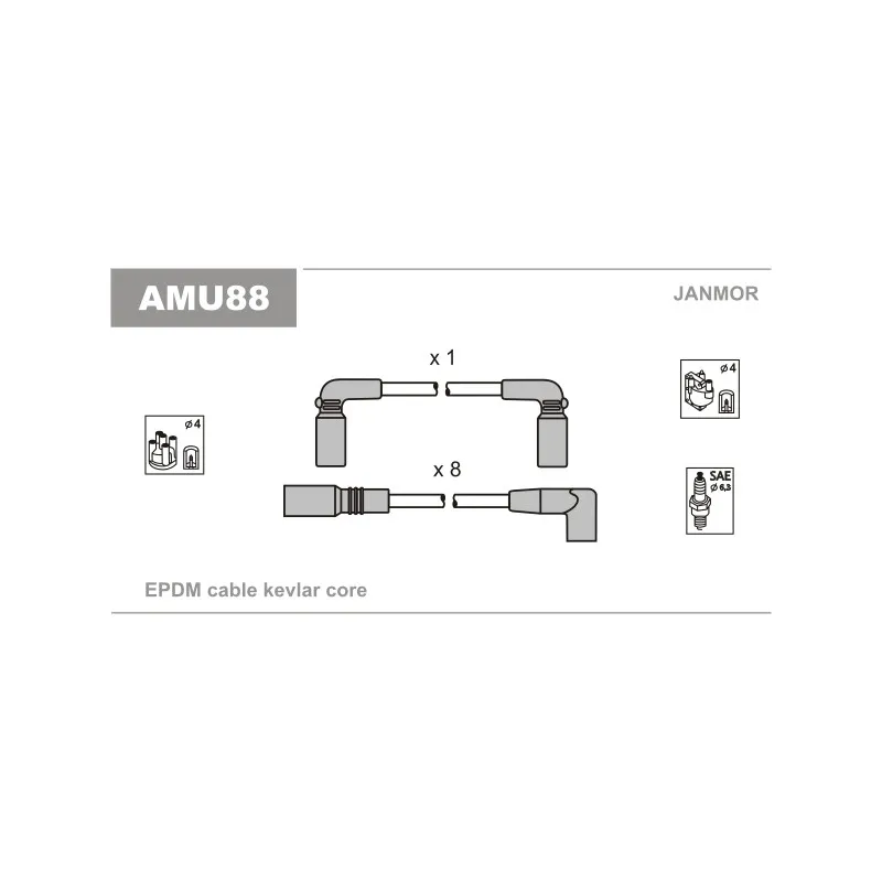 Kit de câbles d'allumage JANMOR AMU88